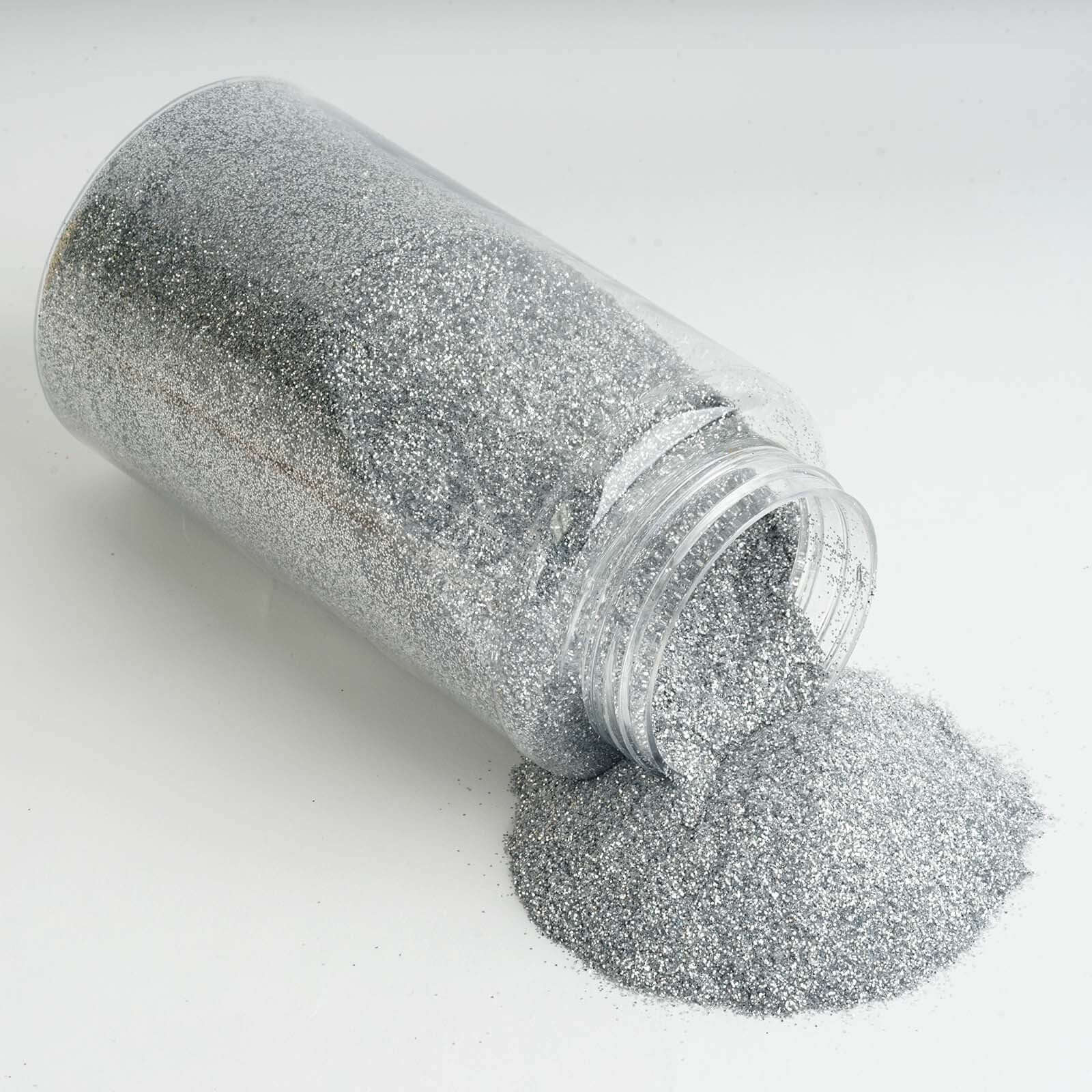 1 lb Bottle Nontoxic Silver DIY Arts and Crafts Extra Fine Glitter - Pro Linens