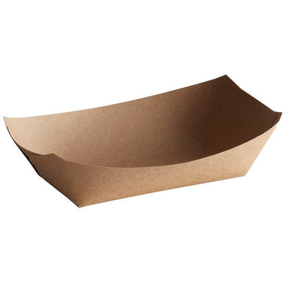 1 lb. Natural Kraft Paper Food Tray - 100/Pack - Pro Linens