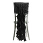 1 Set Chiffon Hoods Chair Sashes with Willow Ruffles Design Black - Stylish Decor for Weddings & Gatherings - Pro Linens