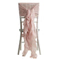 1 Set Chiffon Hoods Chair Sashes with Willow Ruffles Design Dusty Rose - Stylish Chair Bow Decor - Pro Linens