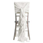 1 Set Chiffon Hoods Chair Sashes with Willow Ruffles Design Ivory - Stylish Chair Bow Decor - Pro Linens