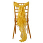 1 Set Chiffon Hoods Chair Sashes with Willow Ruffles Design Mustard Yellow - Stylish Chair Bow Decor - Pro Linens