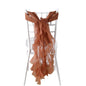 1 Set Chiffon Hoods Chair Sashes with Willow Ruffles Design Terracotta (Rust) - Stylish Chair Bow Decor - Pro Linens