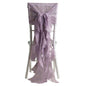 1 Set Chiffon Hoods Chair Sashes with Willow Ruffles Design Violet Amethyst - Stylish Chair Bow Decor - Pro Linens