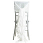 1 Set Chiffon Hoods Chair Sashes with Willow Ruffles Design White - Stylish Decor for Weddings & Gatherings - Pro Linens