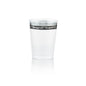 10 oz. Clear Black Silver Rim Plastic Cups 10 Pack - Royal - Pro Linens