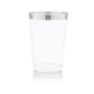 10 Oz Clear Plastic Tumblers With Silver Rim - Pro Linens