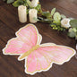 10 Pack Pink Gold Glitter Butterfly Disposable Table Mats, 14" Cardboard Paper Placemats - 400GSM Pro Linens