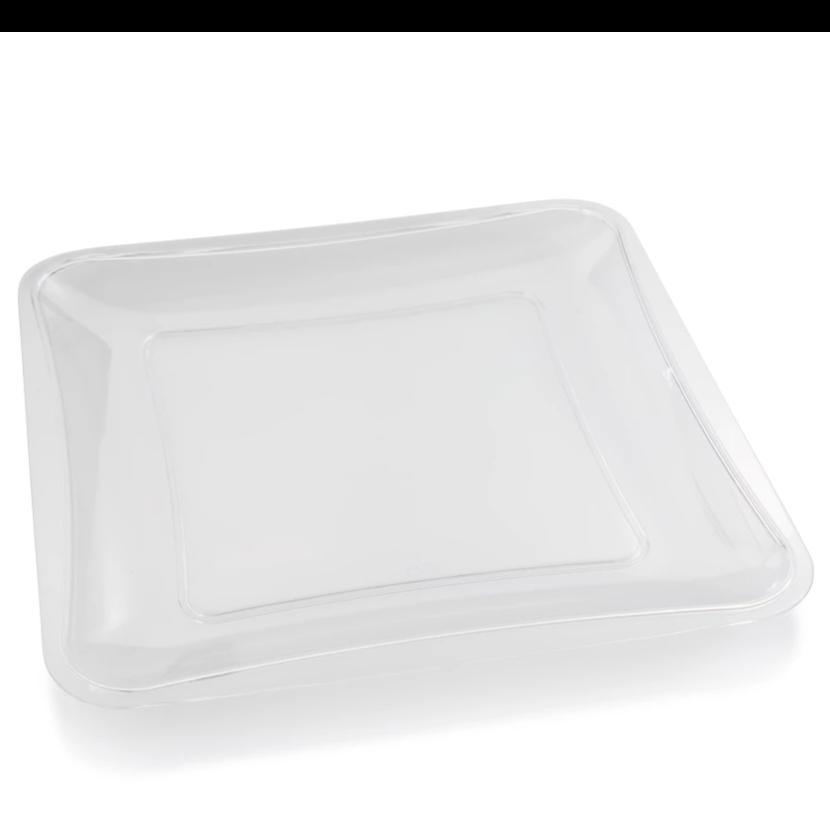 10 X 10 Inch Square Clear Plastic Serving Tray - 2 Pack - Pro Linens