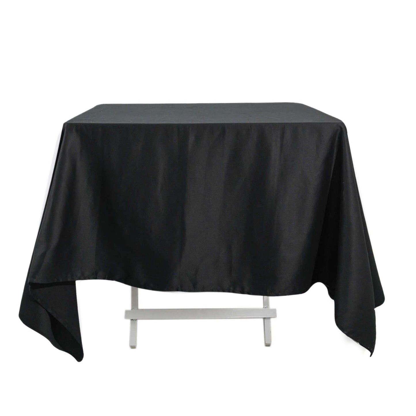 100% Cotton 70"x70" Square Tablecloth Black Linen - Soft & Breathable Fabric Table Cover Pro Linens