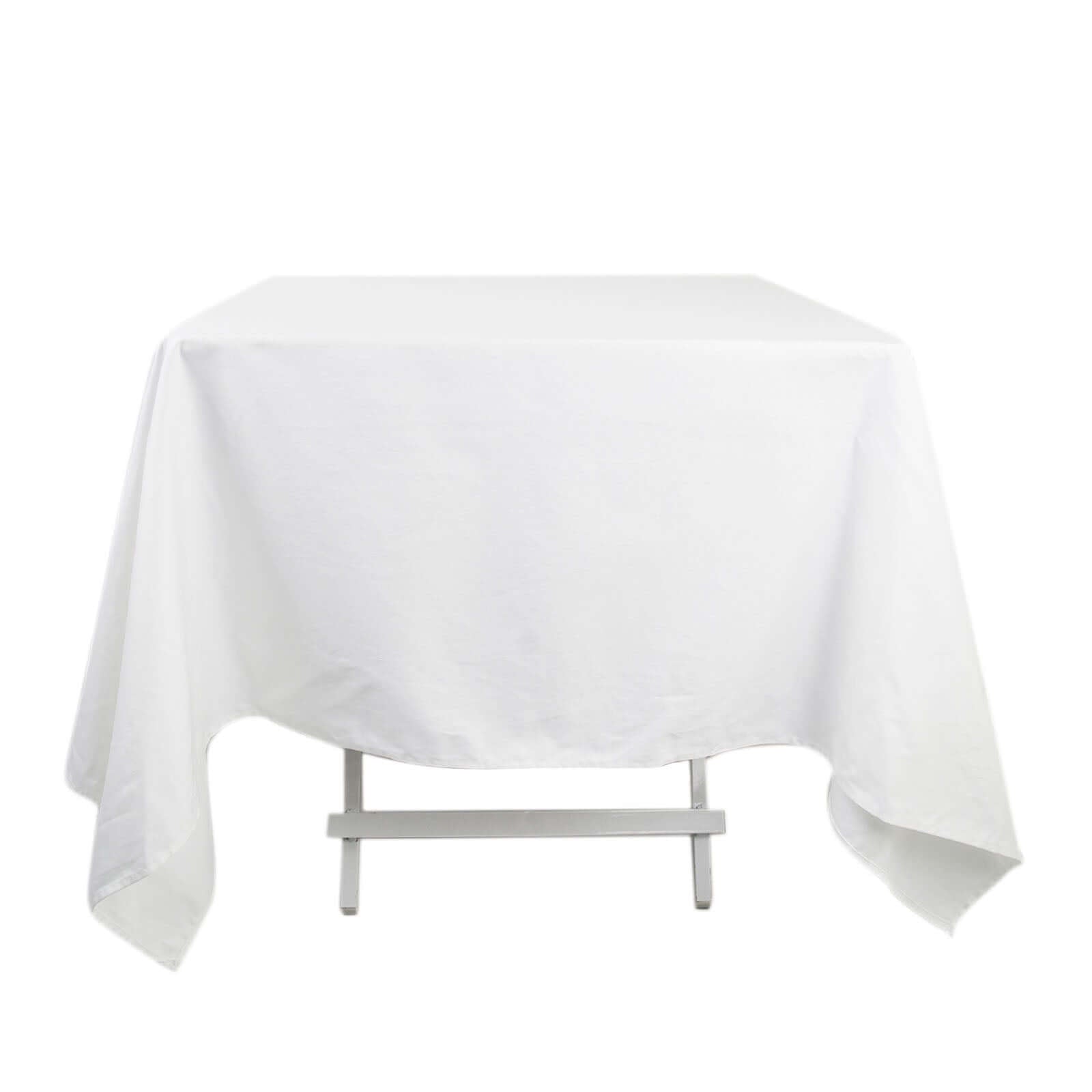 100% Cotton 70"x70" Square Tablecloth White Linen - Sophisticated, Soft & Breathable Fabric Table Cover Pro Linens