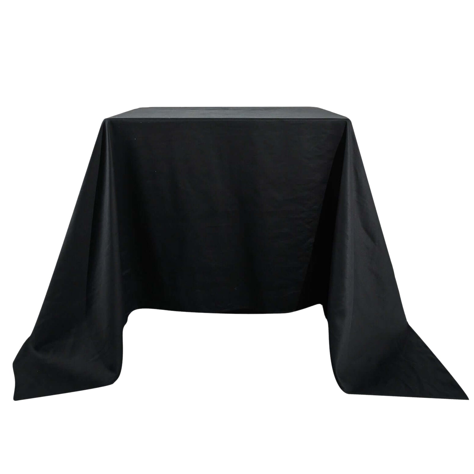 100% Cotton 90"x90" Square Tablecloth Black Linen - Soft & Breathable Fabric Table Cover Pro Linens