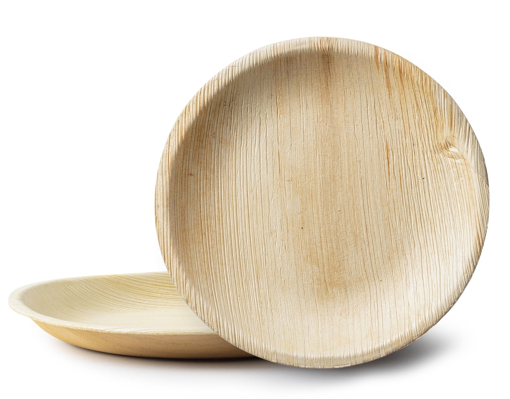 100% Natural Disposable Palm Leaf Bamboo - Style Compostable Round Plates 10 Pack - Palm Leaf - Pro Linens