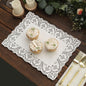 100 Pcs 14"x10" Rectangle White Lace Paper Doilies, Food Grade Paper Placemats Pro Linens