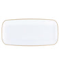 10.6 Inch Organic White and Gold Rectangle Serving Dish - 2 Pack - Pro Linens