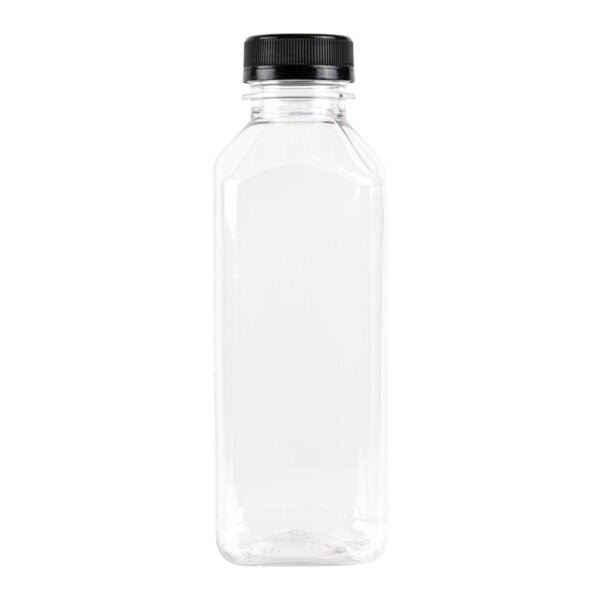 12 Oz Clear Plastic Bottles With Covers - 7 Pack - Pro Linens