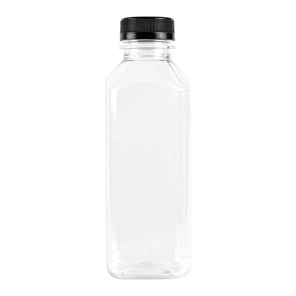 12 Oz Clear Plastic Bottles With Covers - 7 Pack - Pro Linens