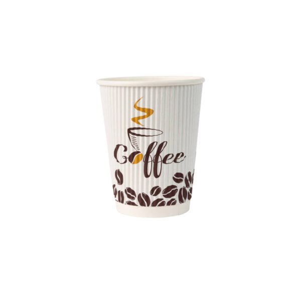 12 oz. Ripple Paper Coffee Cups - 20 Count - Pro Linens