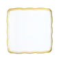 12 X 12 Inch Square White and Gold Rim Plastic Serving Tray 6 Pack - Pro Linens