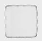 12 X 12 Inch Square White and Silver Rim Plastic Serving Tray - 6 Pack - Pro Linens