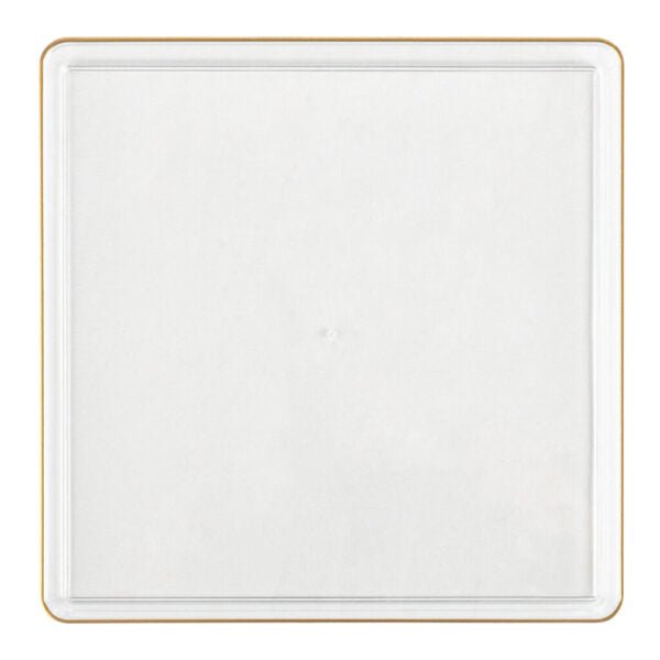 13 Inch Clear and Gold Square Chargers (4 Count) - Square Edge - Pro Linens