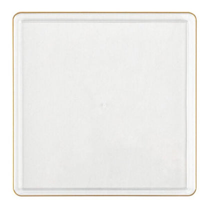 13 Inch Clear and Gold Square Chargers (4 Count) - Square Edge - Pro Linens