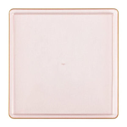 13 Inch Pink Transparent and Gold Square Chargers (4 Count) - Square Edge - Pro Linens