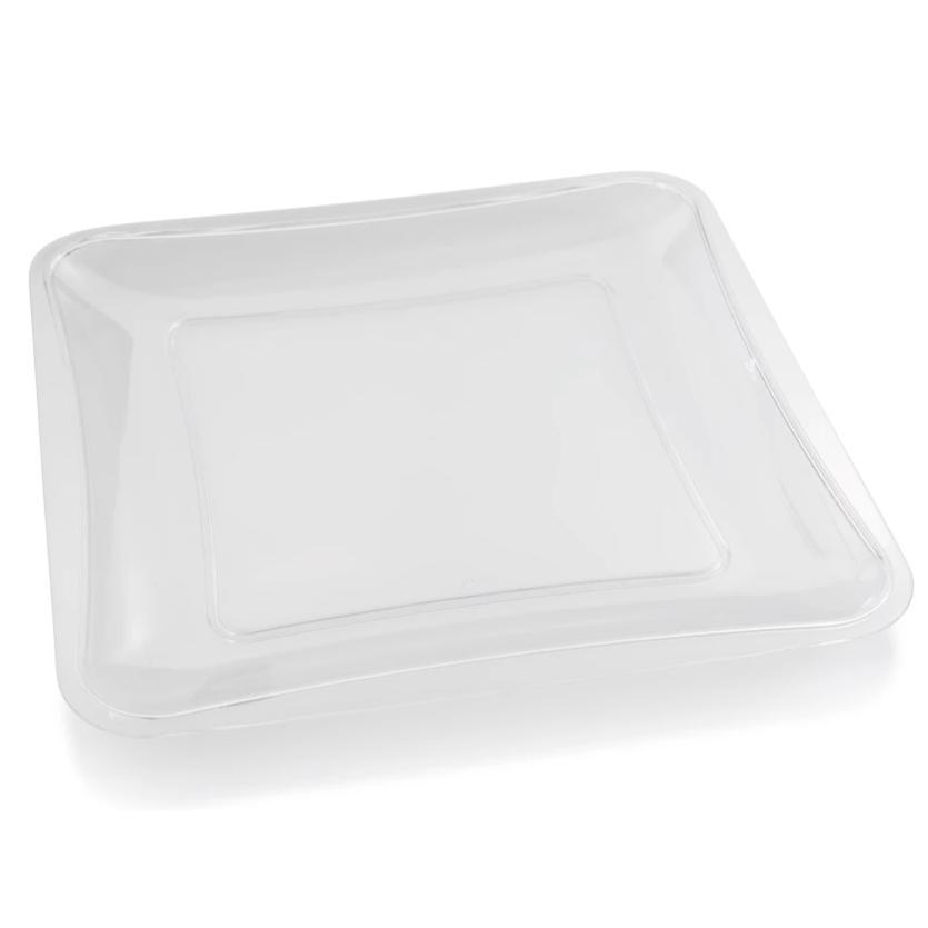 13.7 X 13.7 Inch Square Clear Plastic Serving Tray - 2 Pack - Pro Linens