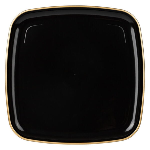 14 Inch Black and Gold Square Organic Serving Tray Dish - 1 Count - Pro Linens