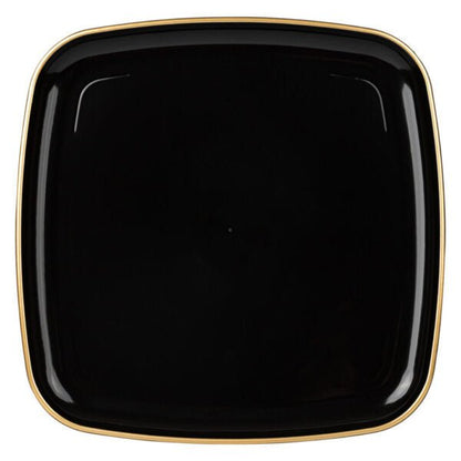 14 Inch Black and Gold Square Organic Serving Tray Dish - 1 Count - Pro Linens