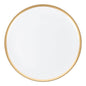 14 Inch White and Gold Round Organic Serving Dish - 2 Pack - Pro Linens