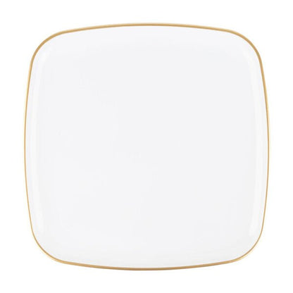 14 Inch White and Gold Square Organic Serving Dish - 1 Count - Pro Linens