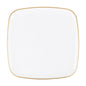 14 Inch White and Gold Square Organic Serving Dish - 1 Count - Pro Linens