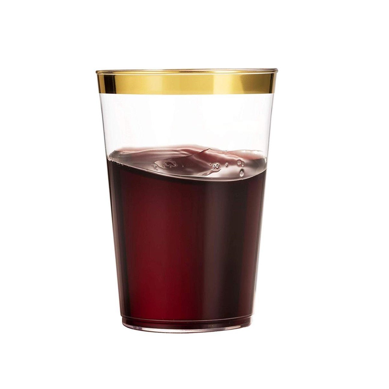 14 Oz Gold Plastic Cups Clear Plastic Tumblers With Gold Rim - Pro Linens