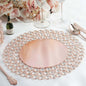 14" Rose Gold Wired Metal Acrylic Crystal Beaded Charger Plate Pro Linens