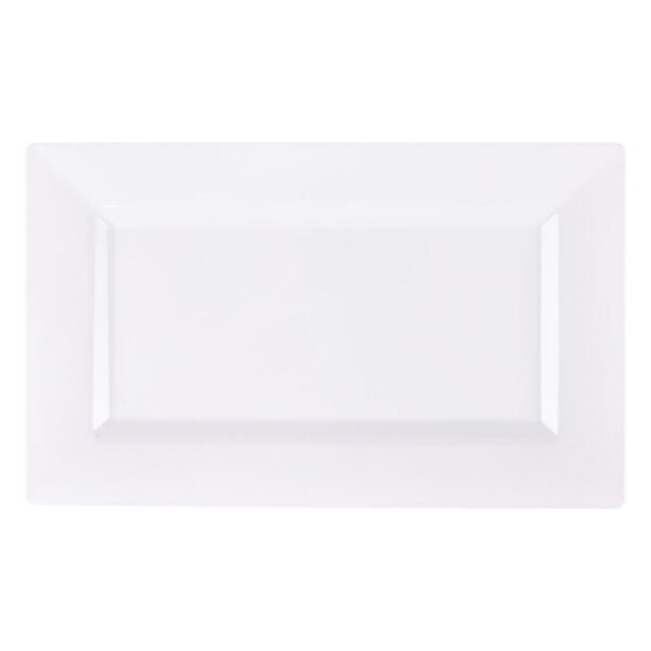 14″ X 8.5″ White Rectangular Serving Tray - 2 Count - Pro Linens