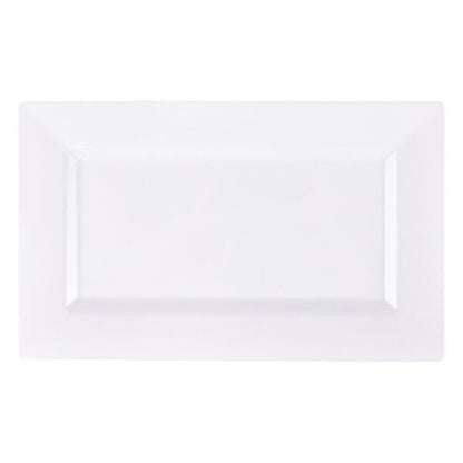 14″ X 8.5″ White Rectangular Serving Tray - 2 Count - Pro Linens