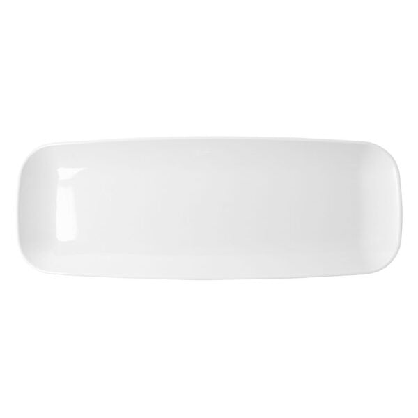 17.5" Organic White Rectangle Serving Tray - 2 Pack - Pro Linens