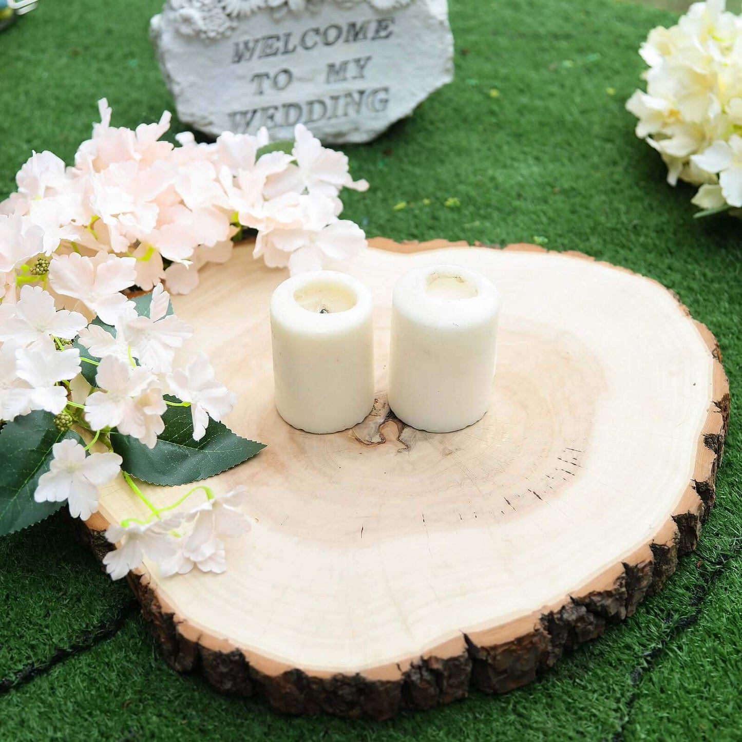 18" Dia Extra Large Rustic Natural Wood Slices, Round Poplar Wooden Slab, Table Centerpieces Pro Linens