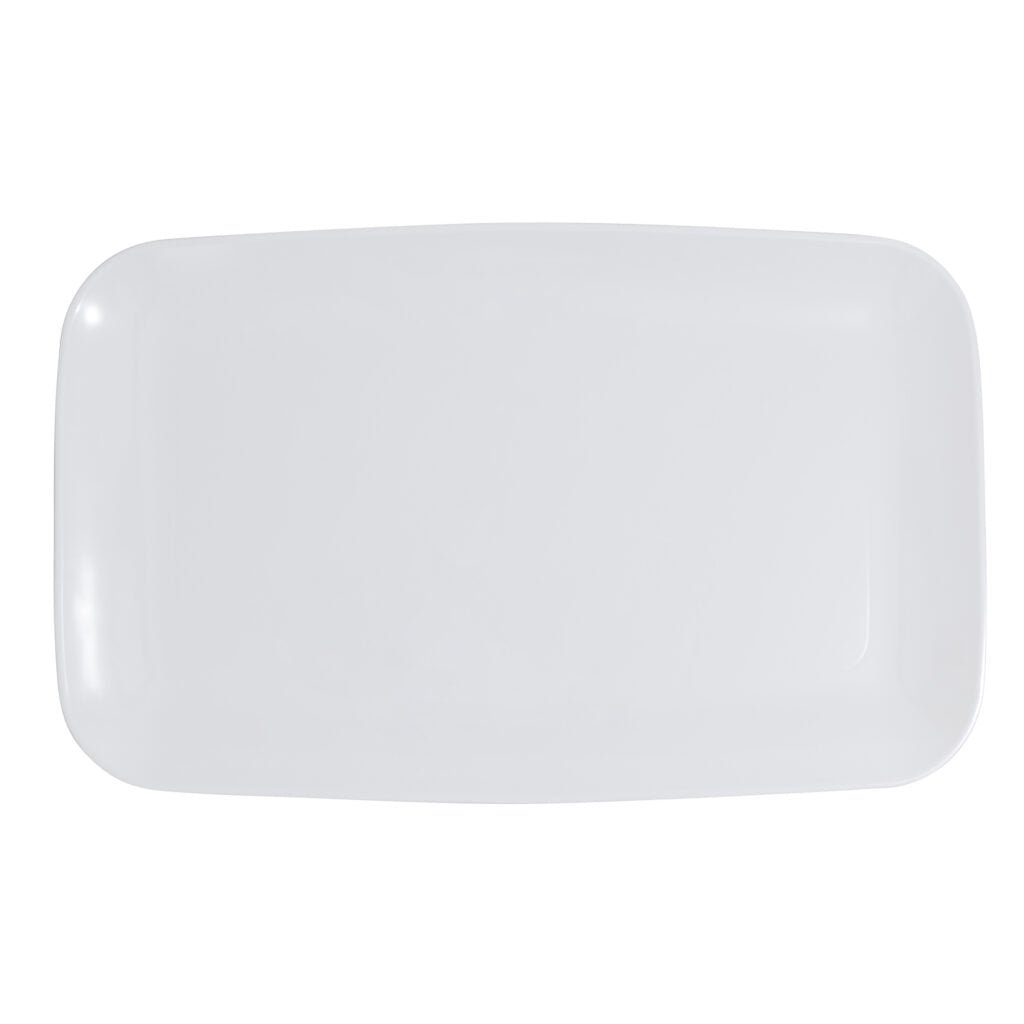 18" x 11" Organic White Rectangle Serving Dish - 2 Pack - Pro Linens