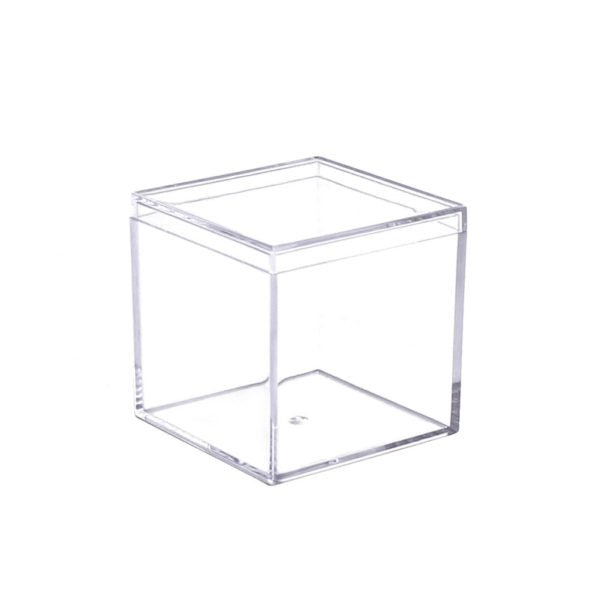 2 Inch Clear Square Boxes With Lid - 6 Count - Pro Linens