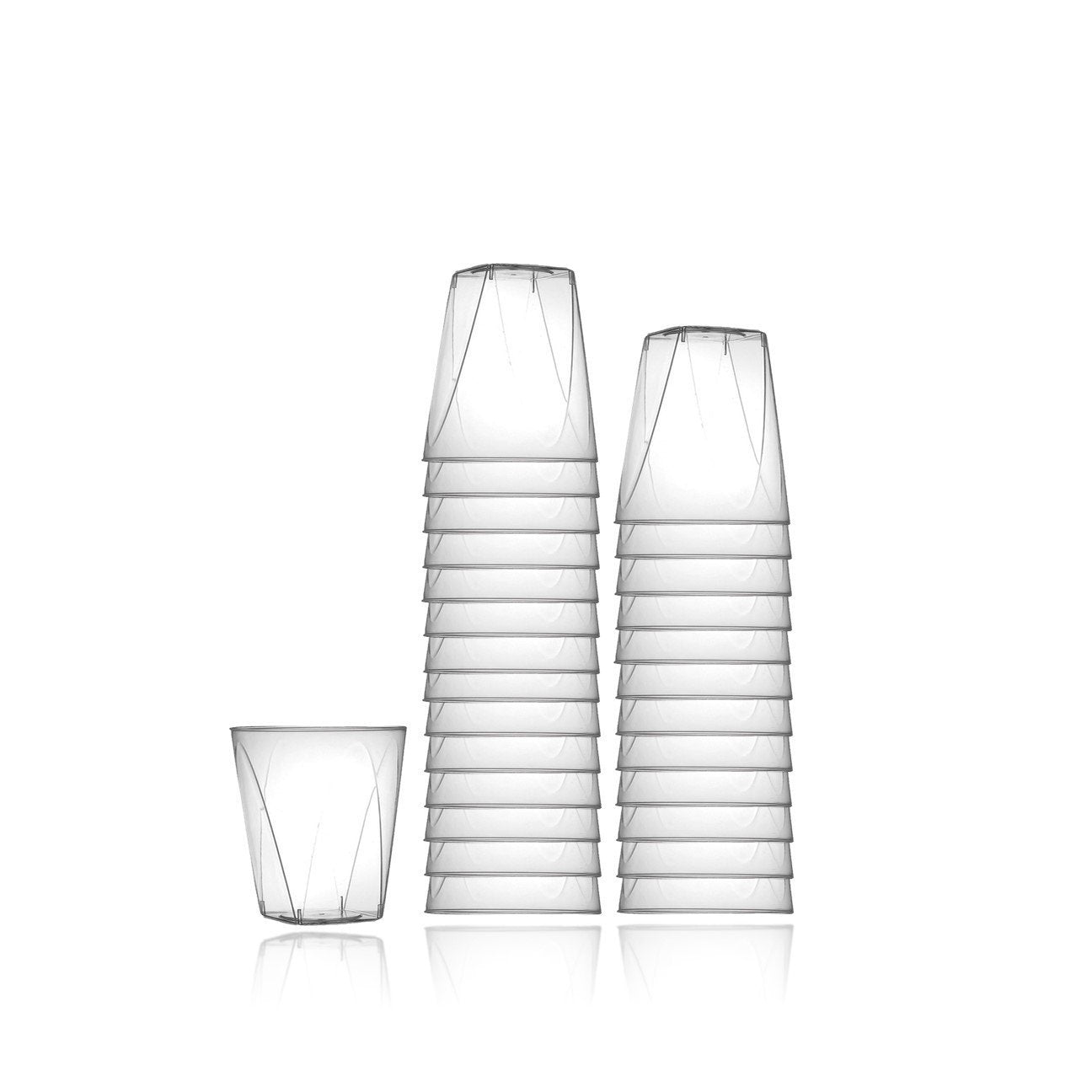 2 oz. Clear Plastic Square Shot Glass - 20 Pack - Pro Linens