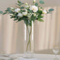 2 Pack 28" Round Heavy Duty Clear Cylinder Glass Vases, Tall Flower Vase Pro Linens