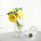 2 Pack 9" Clear Ribbed Pedestal Heavy Duty Glass Vases, Tealight Votive Candle Holders Pro Linens