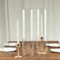 2 Pack Clear Candelabra Candle Holder Glass Shades With Open Ends, Pillar Hurricane Candle Shades - 20" Pro Linens