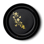 20 Pack Black and Gold Round Plastic Dinnerware Set (10 Guests) - Garden Edge - Pro Linens