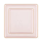 20 Pack Pink and Gold Square Plastic Dinnerware Set (10 Guests) - Square Edge - Pro Linens