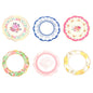 24 Pack Mixed Floral Tea Party Paper Table Mats with Scalloped Rim, 13" Round Disposable Placemats Cardboard Dinner Charger Plates - 400GSM Pro Linens