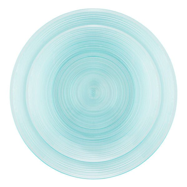 32 Pack Aqua Transparent Round Plastic Dinnerware Set (16 Guests) - Crystal Design - Pro Linens