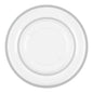 32 Pack Clear and Silver Rim Plastic Dinnerware Set (16 Guests) - Contrast - Pro Linens